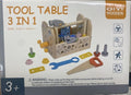 🛠️ Tool Table 3 en 1: El Maletín de Herramientas de Madera para Pequeños Genios