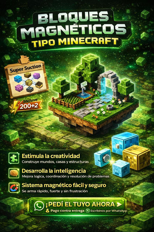 SET DE BLOQUES MAGNETICOS TIPO MINECRAFT