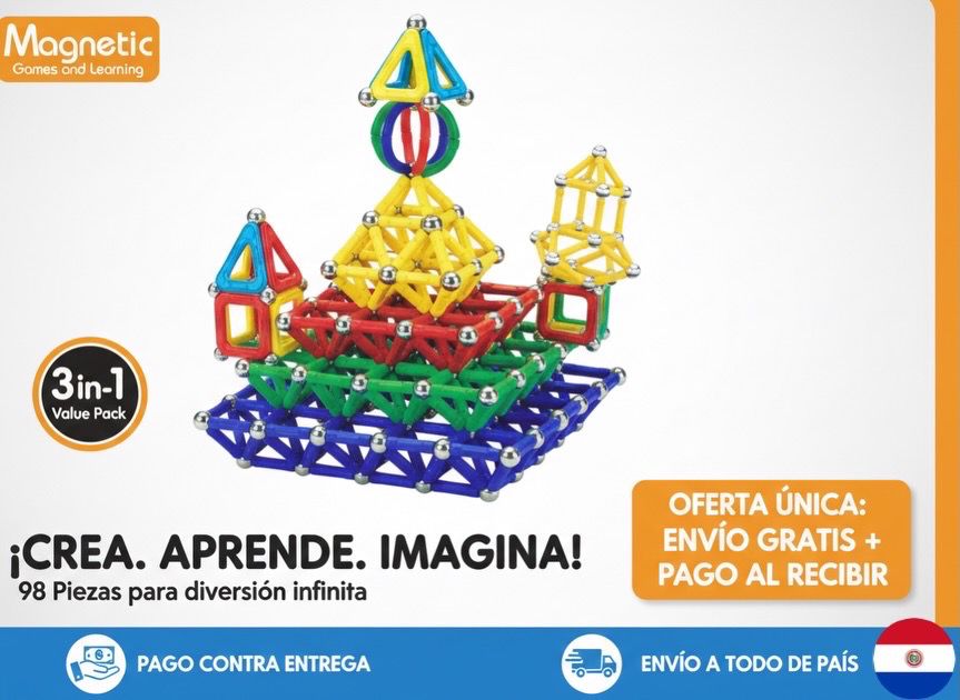 SET DE BLOQUES MAGNETICOS PARA NIÑOS 89 PIEZAS -