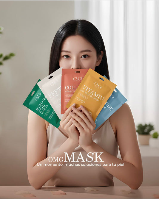 Que tu piel vuelva a verse luminosa, hidratada y radiante - Kit de 10 Mascarillas Coreanas OMG!