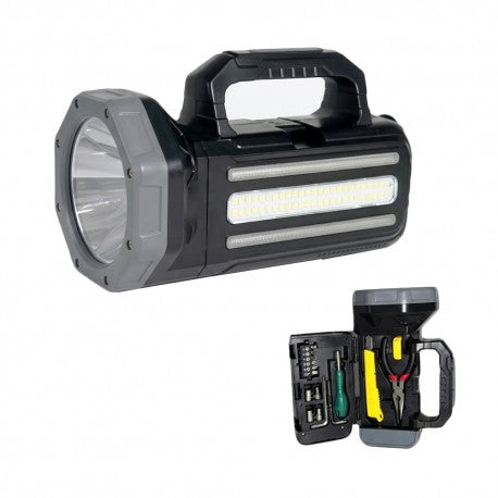 LINTERNA + HERRAMIENTAS + CARGADOR SOLAR